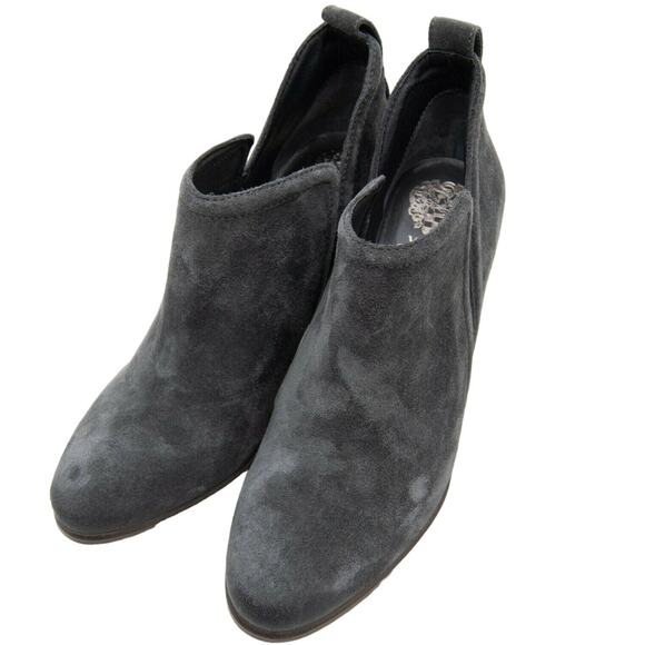 Vince Camuto Gray Suede Heeled Ankle Boots Size 9.5 - Picture 1 of 10